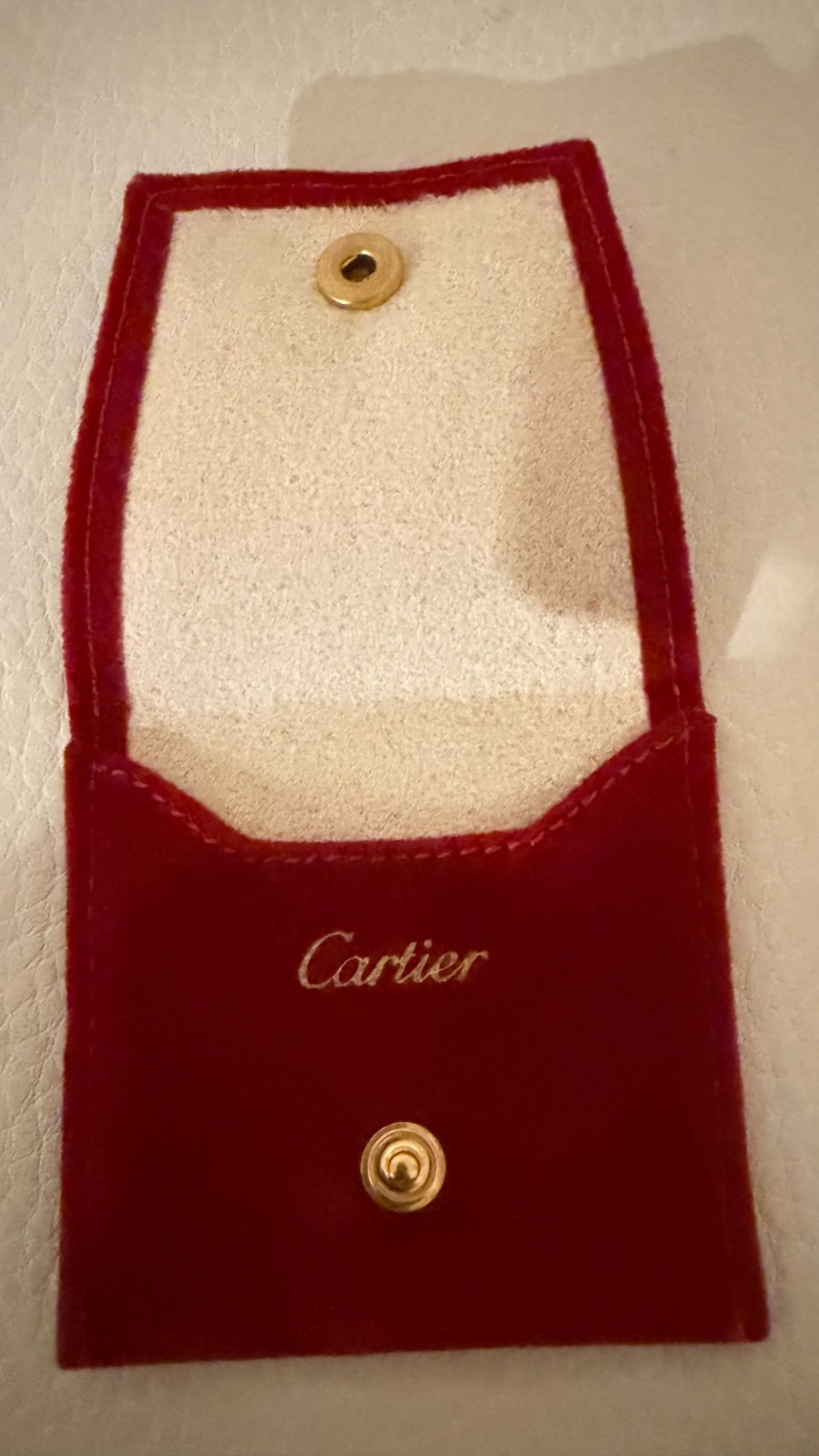 Cartier mini Red Jewelry Travel/Storage Pouch Ring Earrings Size 2 3/4\
