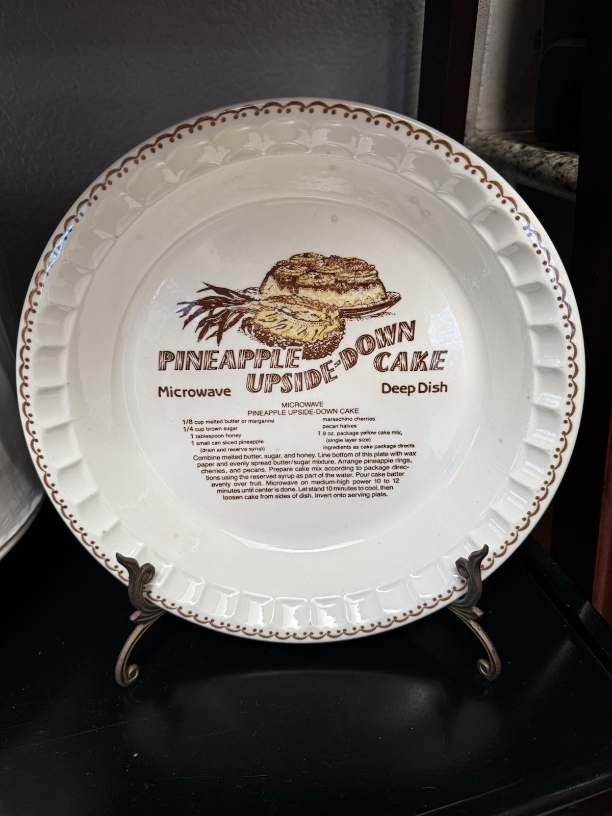 Royal China Country Harvest Pineapple Upside-Down Cake Recipe Pie Dish VINTAGE Royal China Country Harvest Pineapple Upside-Down Cake Recipe Pie Dish VINTAGE