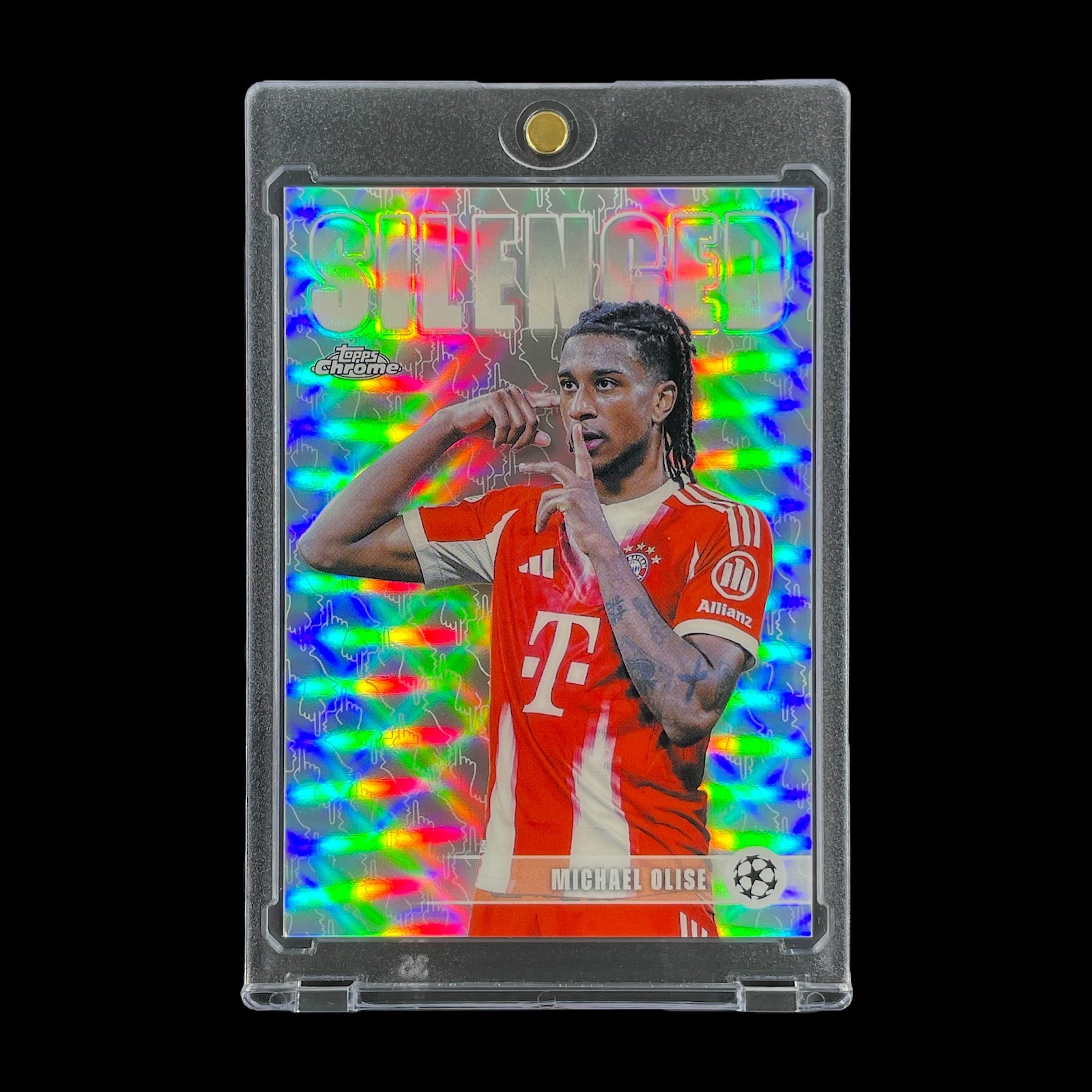 MICHAEL OLISE SILVER REFRACTOR HOLO 2025-26 Topps Chrome Silence Insert - Bayern
