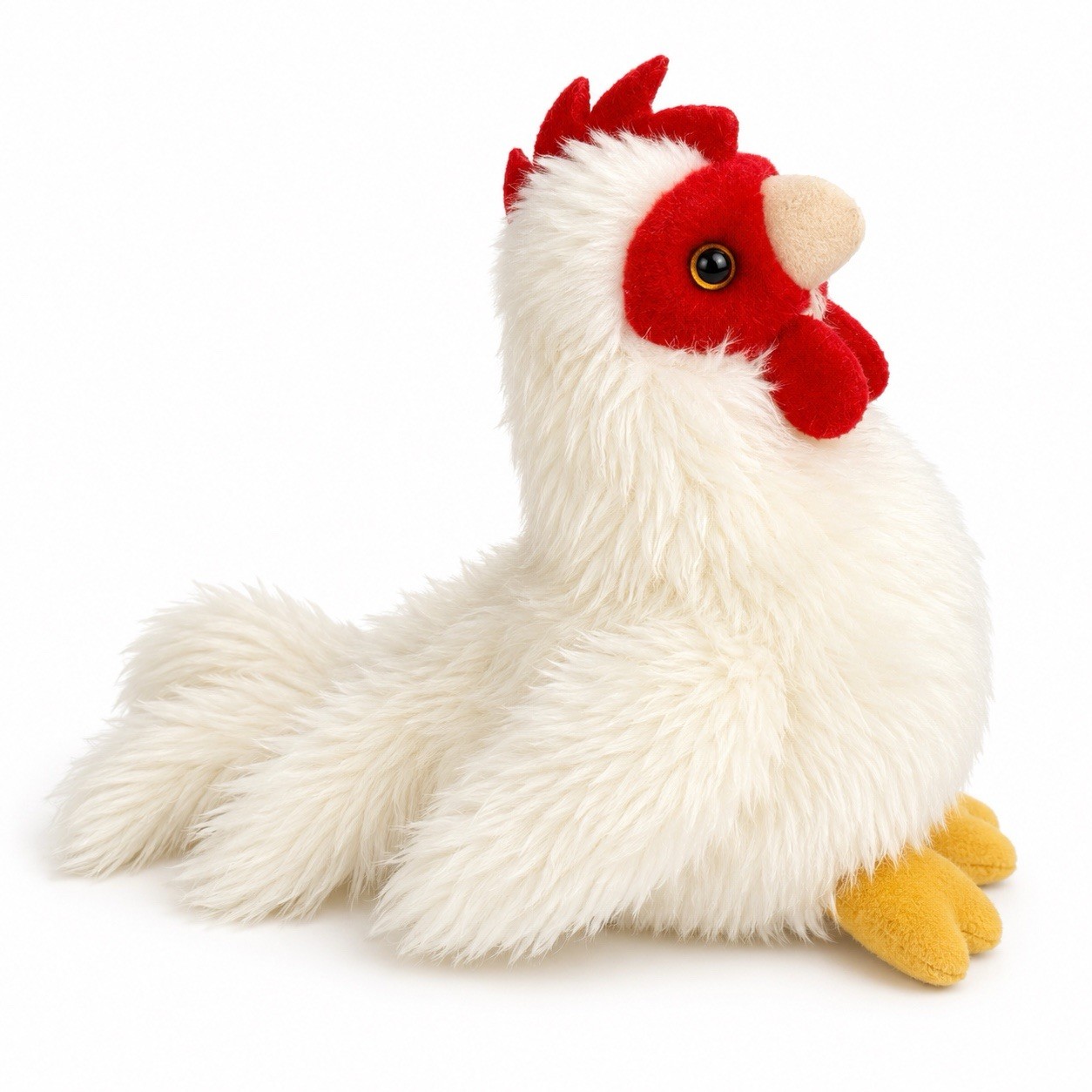 Aurora World White Chicken Rooster Plush Stuffed Animal Toy Red Comb Yellow Feet Aurora World White Chicken Rooster Plush Stuffed Animal Toy Red Comb Yellow Feet