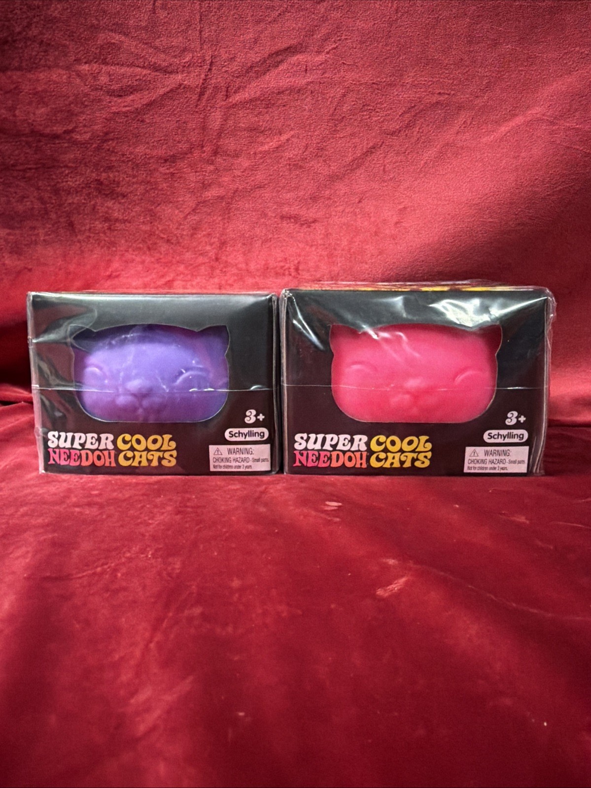 Authentic Super Needoh Cool Cats - XL Lot Of 2 - Pink And Purple