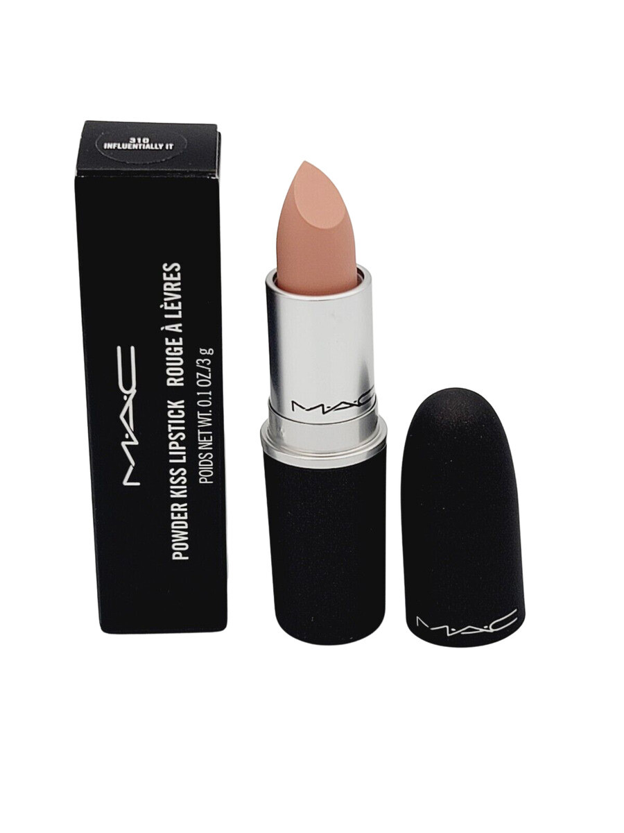 Mac Powder Kiss Lipstick 310 INFLUENTIALLY IT - Full Size 3 g / 0.1 Oz. New Mac Powder Kiss Lipstick 310 INFLUENTIALLY IT - Full Size 3 g / 0.1 Oz. New