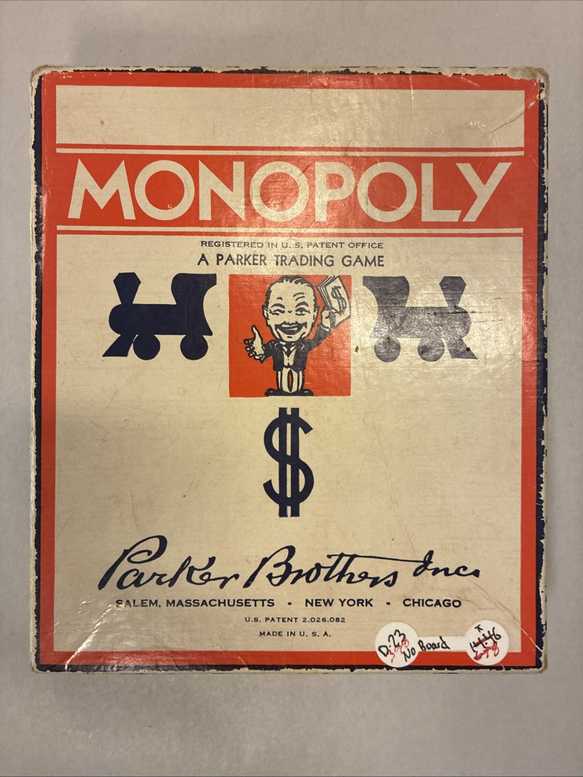 Monopoly Game 1936 Parker Bros. w/ Original Box Vintage Incomplete PLEASE READ Monopoly Game 1936 Parker Bros. w/ Original Box Vintage Incomplete PLEASE READ