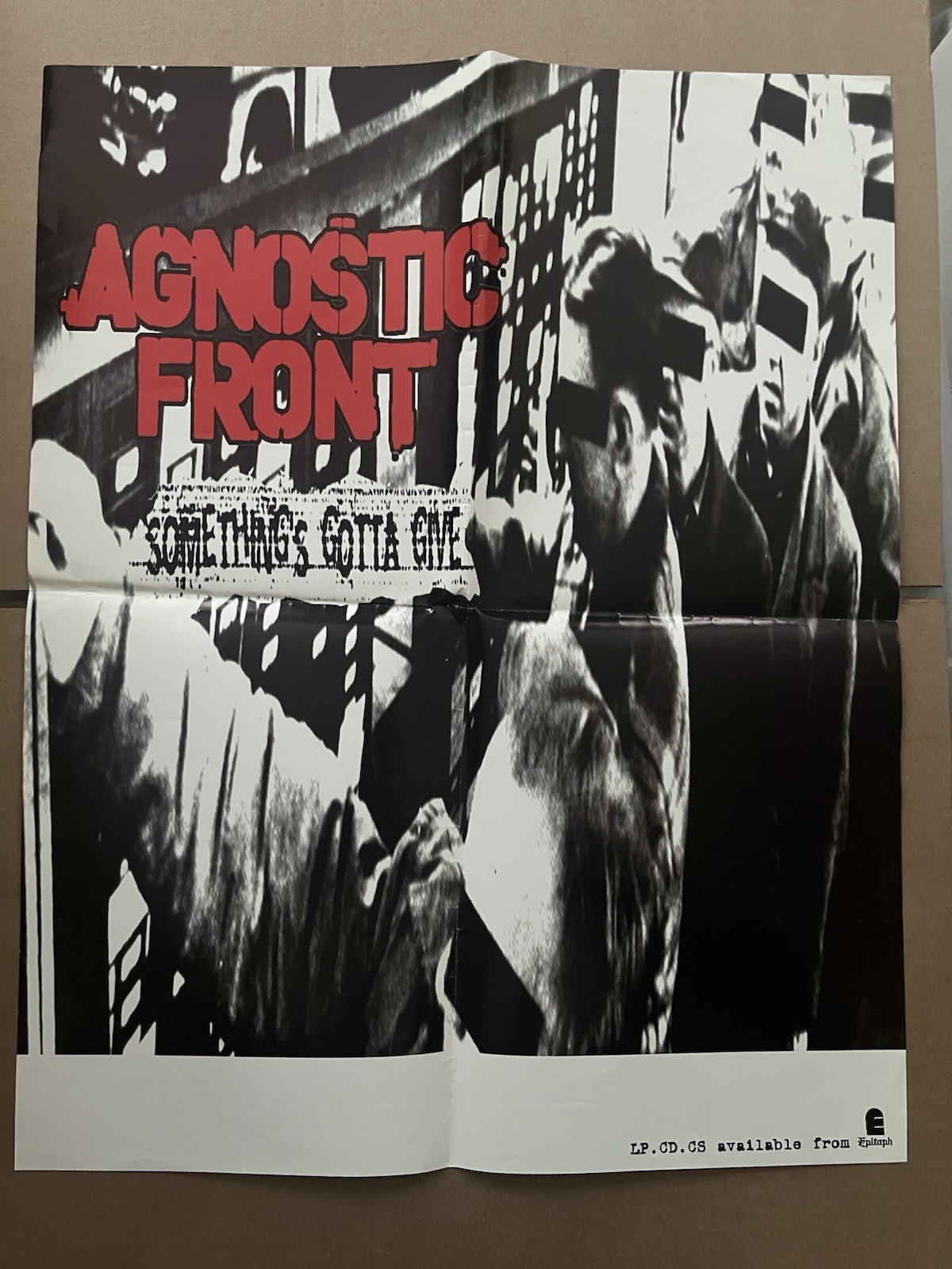 rare AGNOSTIC FRONT Something’s Gotta Give promo poster EPITAPH 1998 NYHC punk