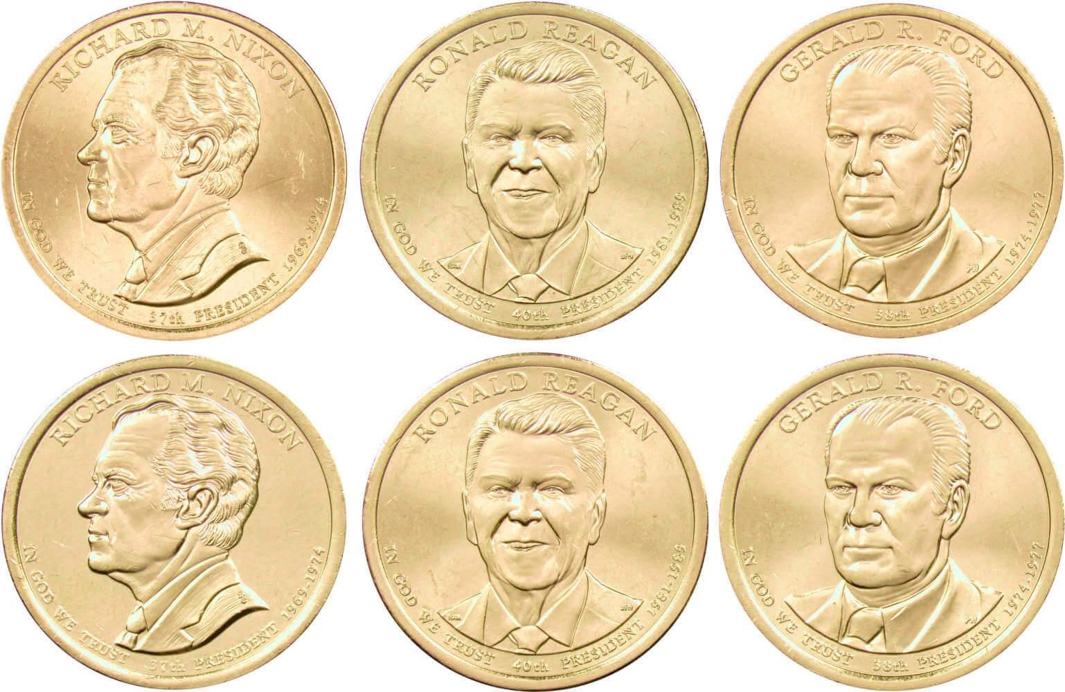 2016 P&D Presidential Dollar 6 Coin Set Uncirculated Mint State