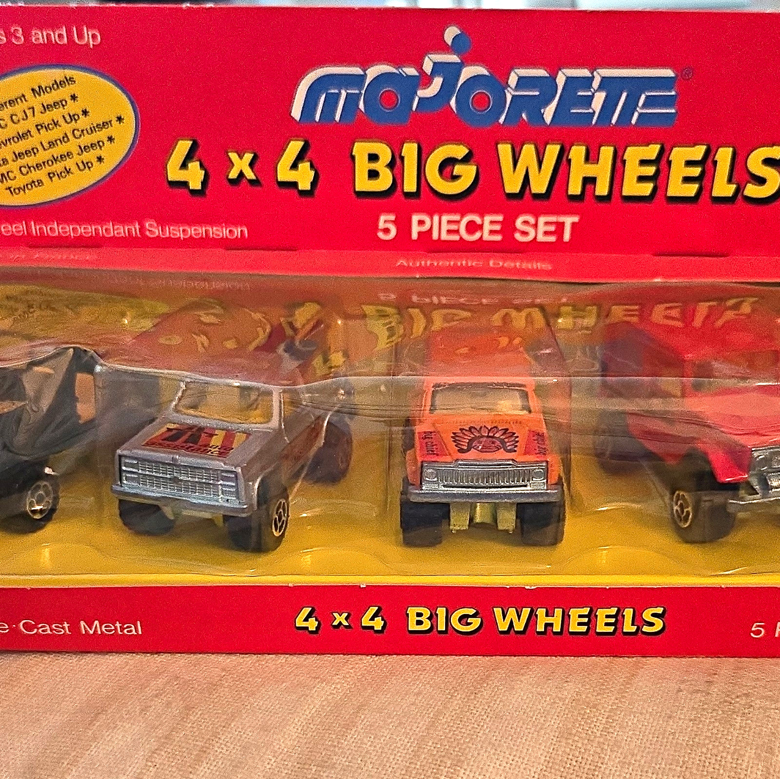 Majorette 4x4 Big Wheels Truck 5-Piece Set 1:60 Multicolor Diecast Unopened Majorette 4x4 Big Wheels Truck 5-Piece Set 1:60 Multicolor Diecast Unopened
