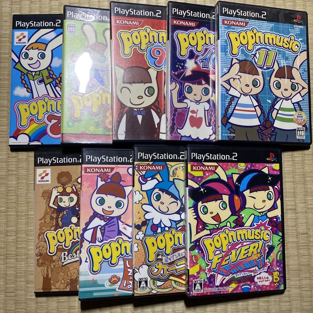 set of 9 PS2 Pop\'n music 7 8 9 10 11 12 Iroha 13 Carnival 14 Fever Best Hits set of 9 PS2 Pop\'n music 7 8 9 10 11 12 Iroha 13 Carnival 14 Fever Best Hits