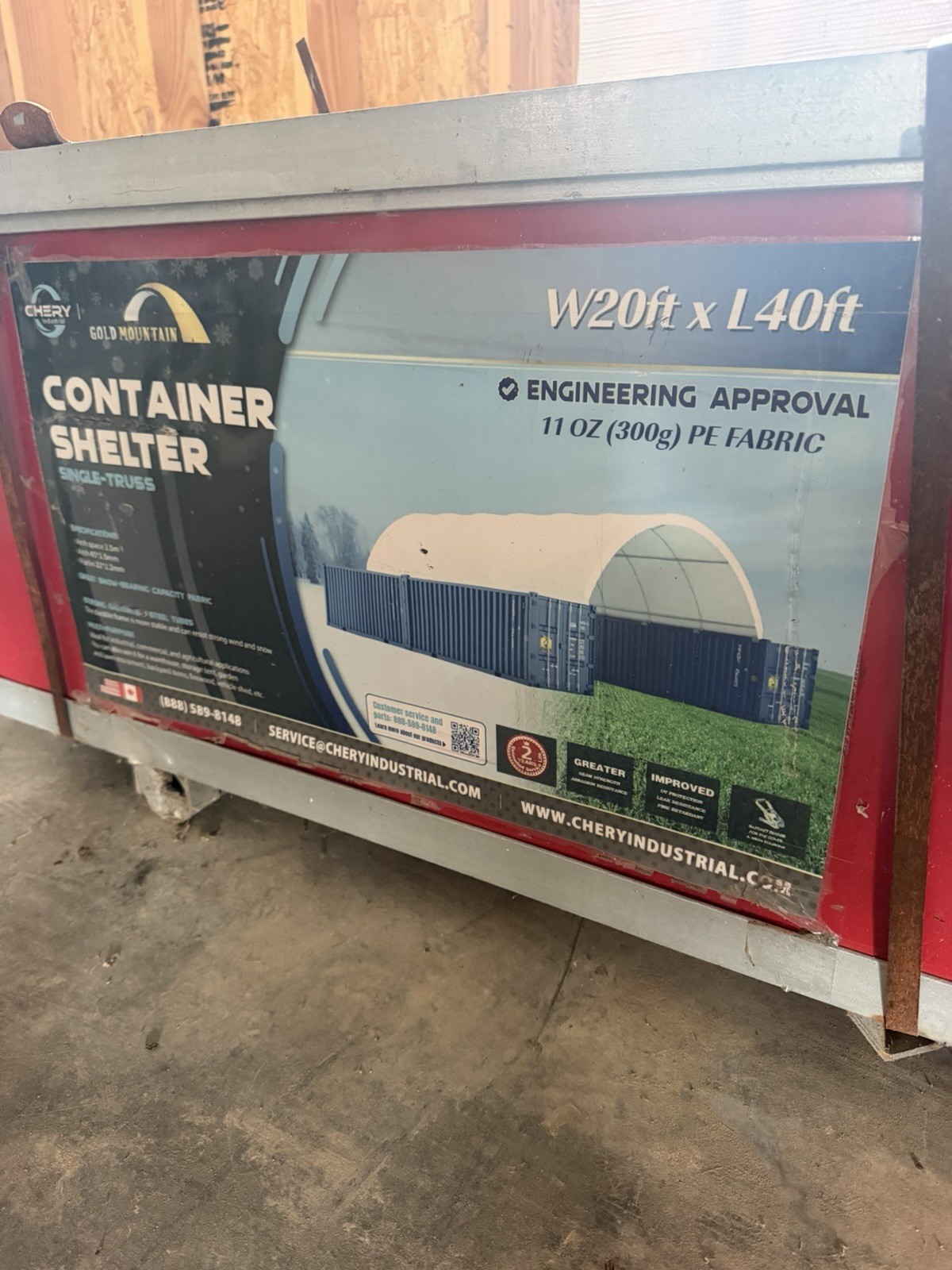 Lot #66 NEW Chery Industrial Container Shelter (20x40)