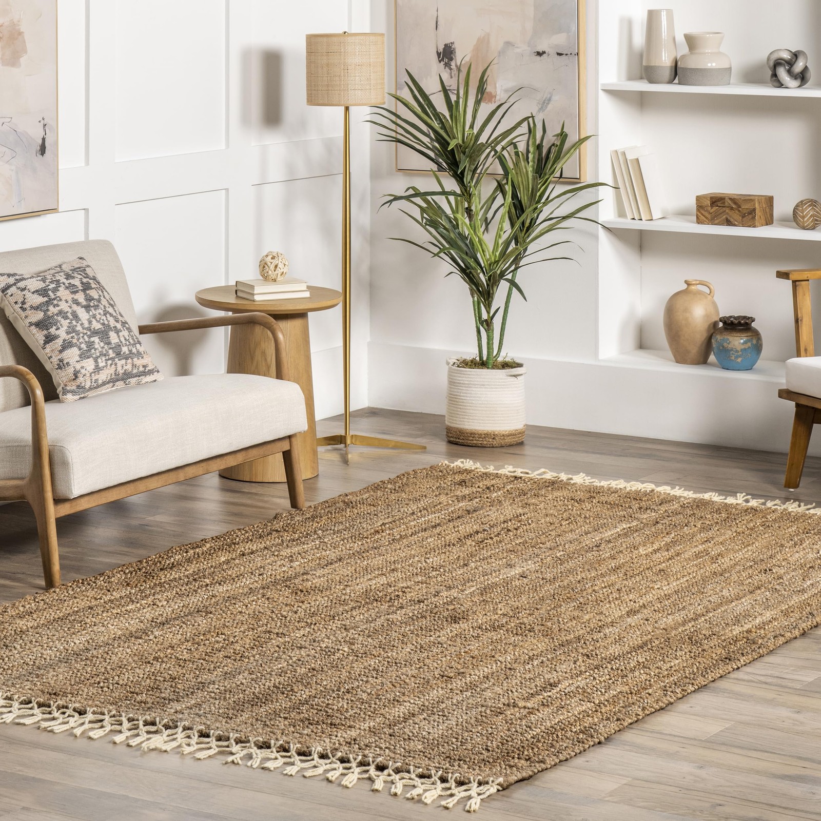Raleigh Natural Solid Hand Tufted Area Rug, 5\' x 8\'