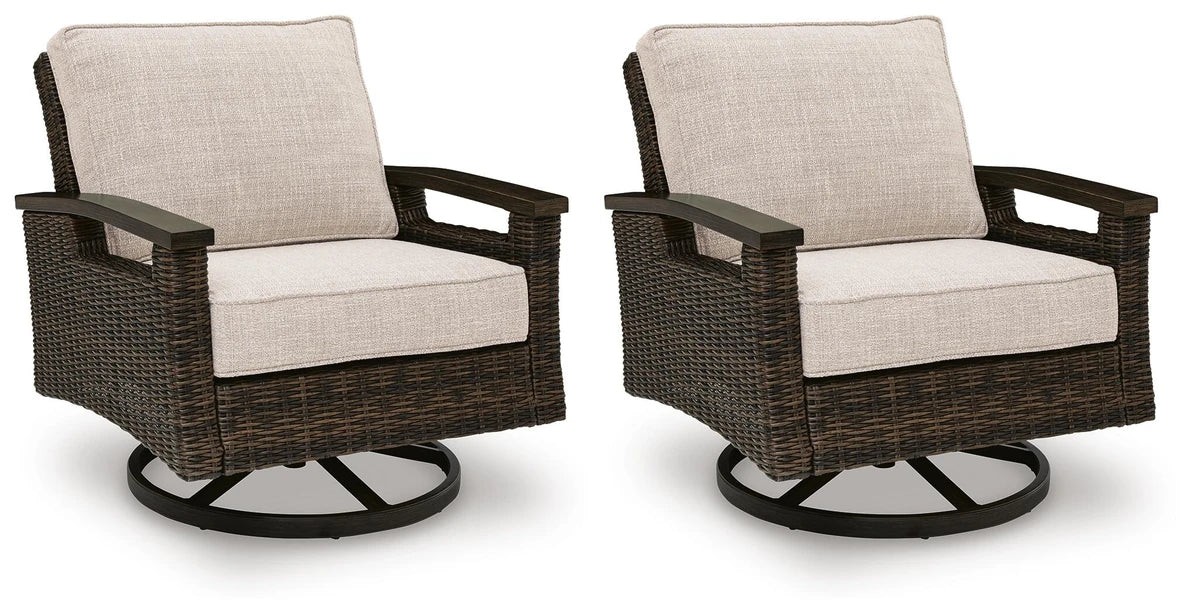 Ashley Furniture Drakes Beach Outdoor Swivel Lounge Chair (Set of 2) - P760-821