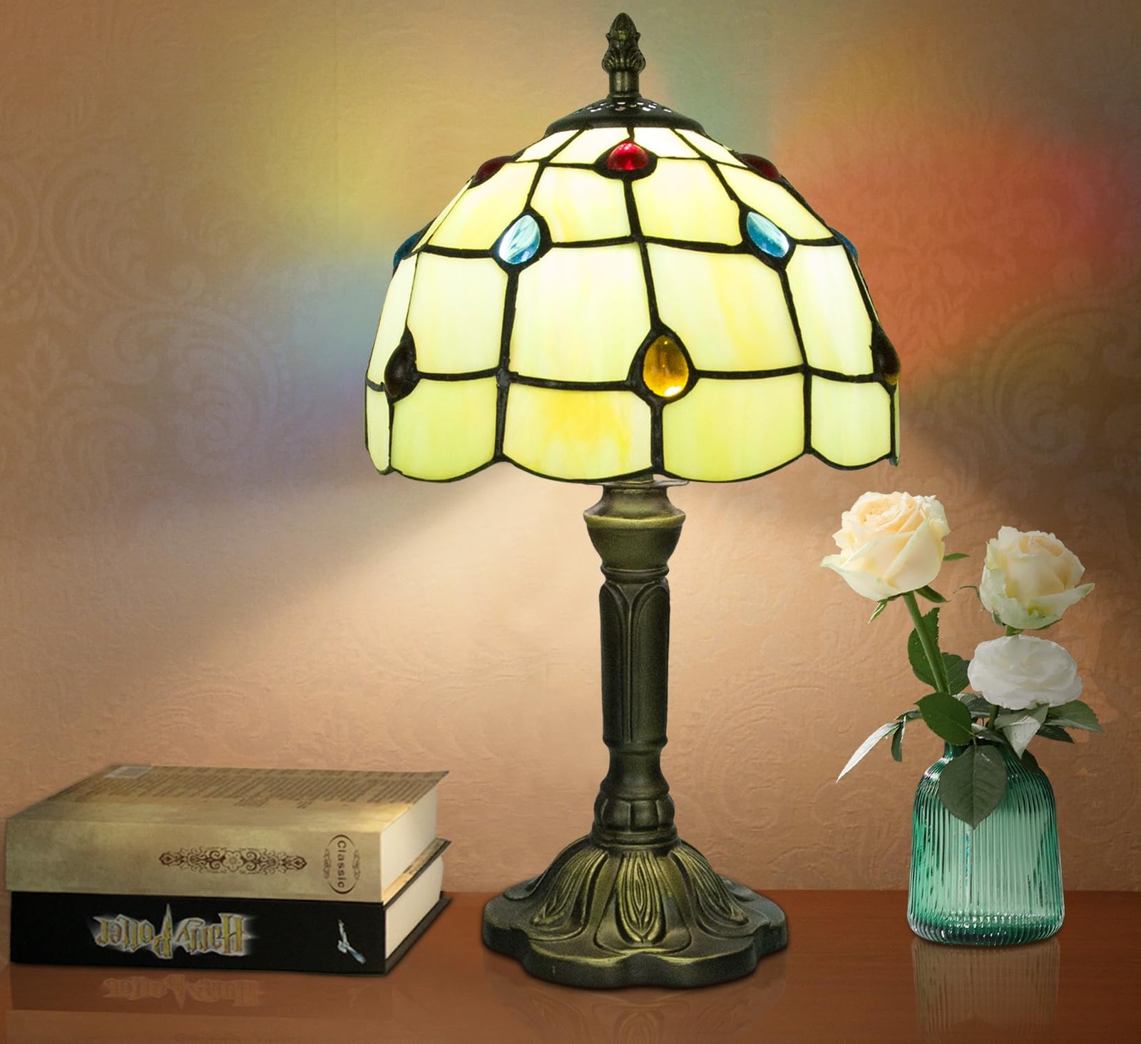 crefotu Table Lamp 8in Stained Glass 3 Color Temperatures Phoenix crefotu Table Lamp 8in Stained Glass 3 Color Temperatures Phoenix