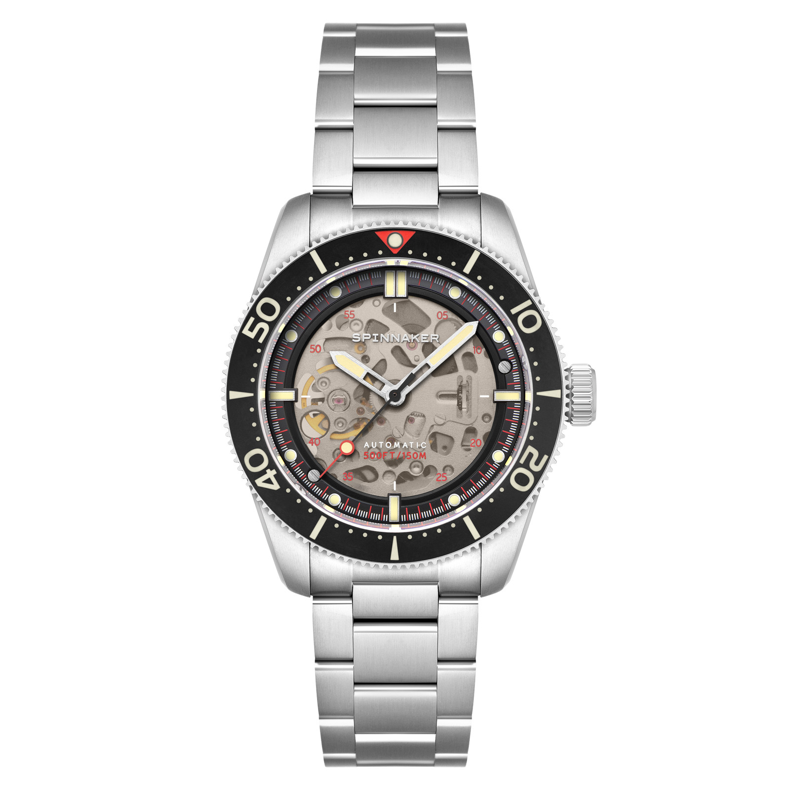Croft 42 Skeleton Automatic Black & Red / Stainless Steel | Black Dial Wristwatc