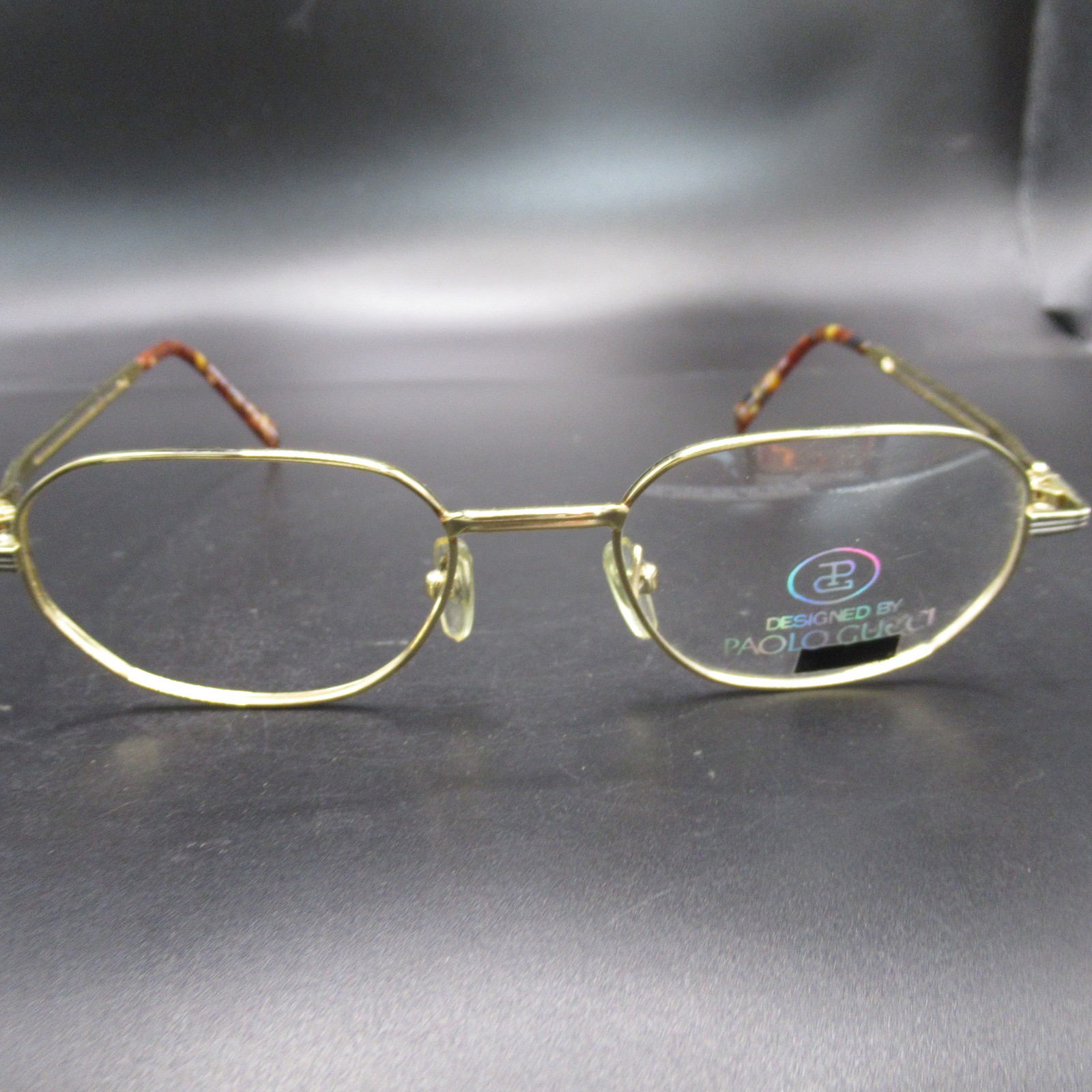 Paolo Gucci PG-8100 Oval Eyeglass Frames 21K Gold Plated 50-19-140 Vintage Style Paolo Gucci PG-8100 Oval Eyeglass Frames 21K Gold Plated 50-19-140 Vintage Style