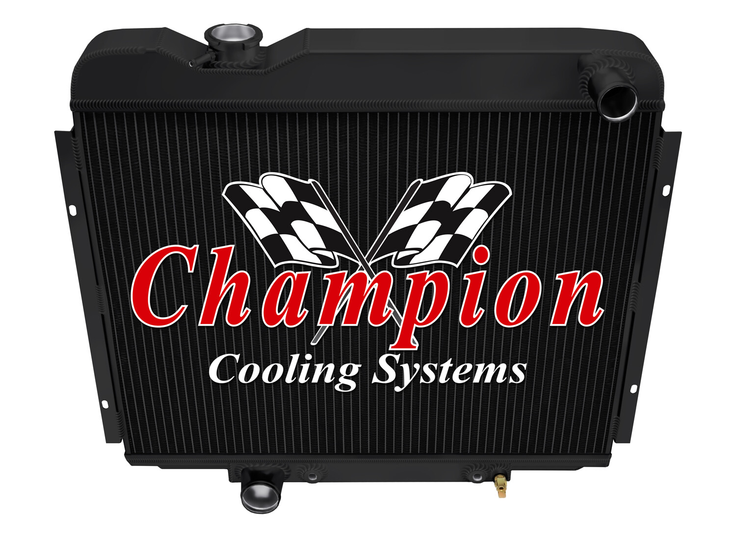 RR Champion 3 Row Black Finish Radiator for 1965 1966 Ford Custom V8 Engine