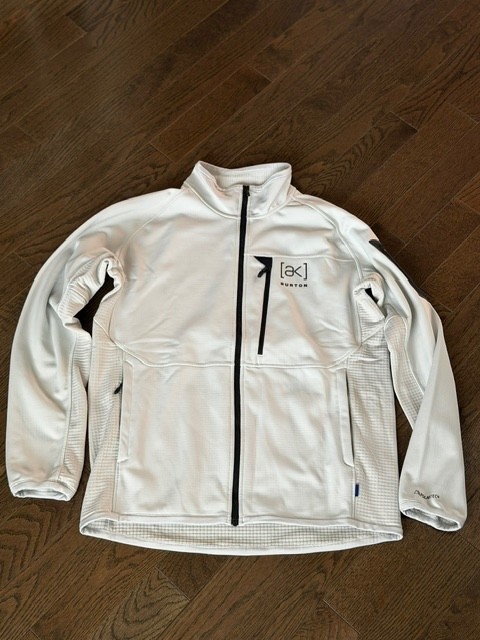 Burton AK Helium Power Grid Full Zip Up Fleece Graycloud (Size: M)