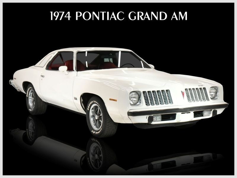 1974 Pontiac Grand Am in White NEW METAL SIGN: 9x12\