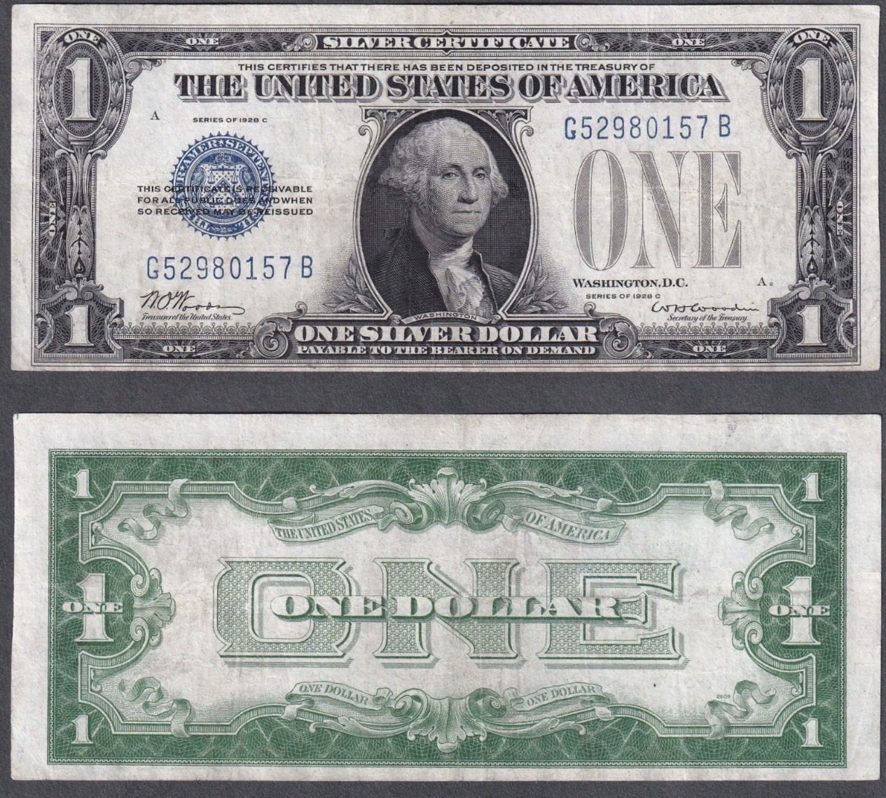 1928-C $1 Funnyback Silver Certificate Fr. 1603 KEY  1928c SC