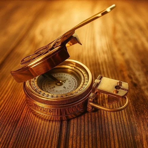 Vintage Polished Brass WWII Antique Working Military Pocket Compass Gift Vintage Polished Brass WWII Antique Working Military Pocket Compass Gift
