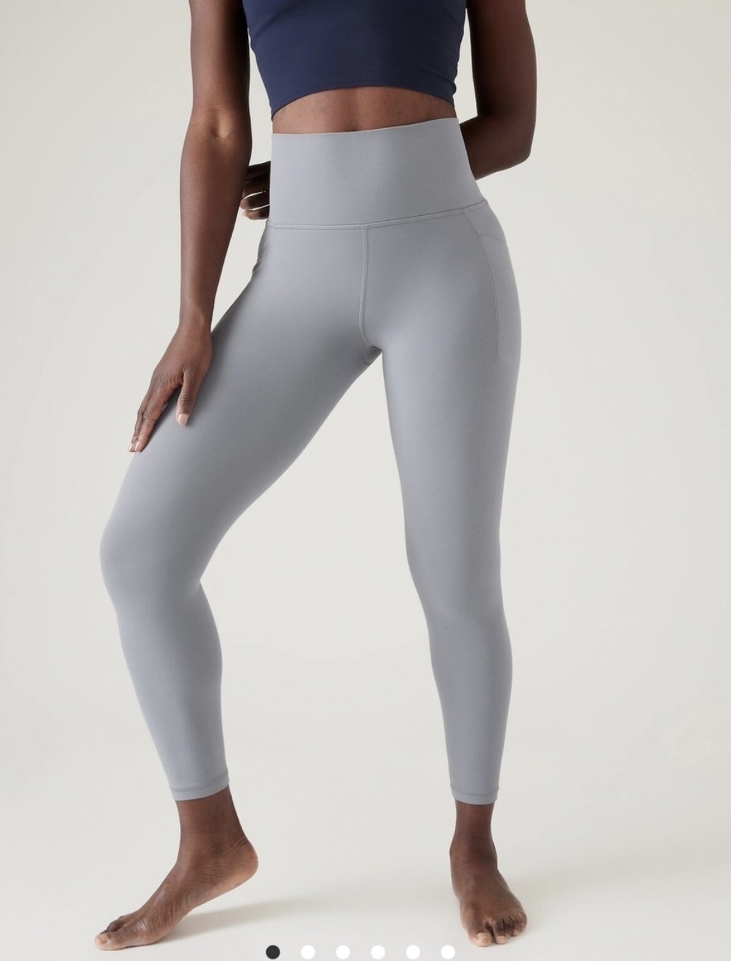 Athleta Salutation Stash Pocket II 7/8 Leggings Yoga Costal Blue Large