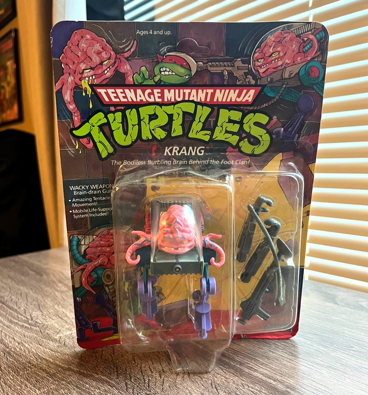 1989 Playmates TMNT Krang 14 Back Unpunched Sealed Original Vintage Figure