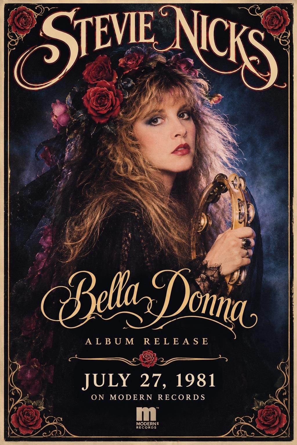 1981 STEVIE NICKS BELLA DONNA ALBUM RELEASE POSTER RE- PRINT EUROPEAN EDITION
