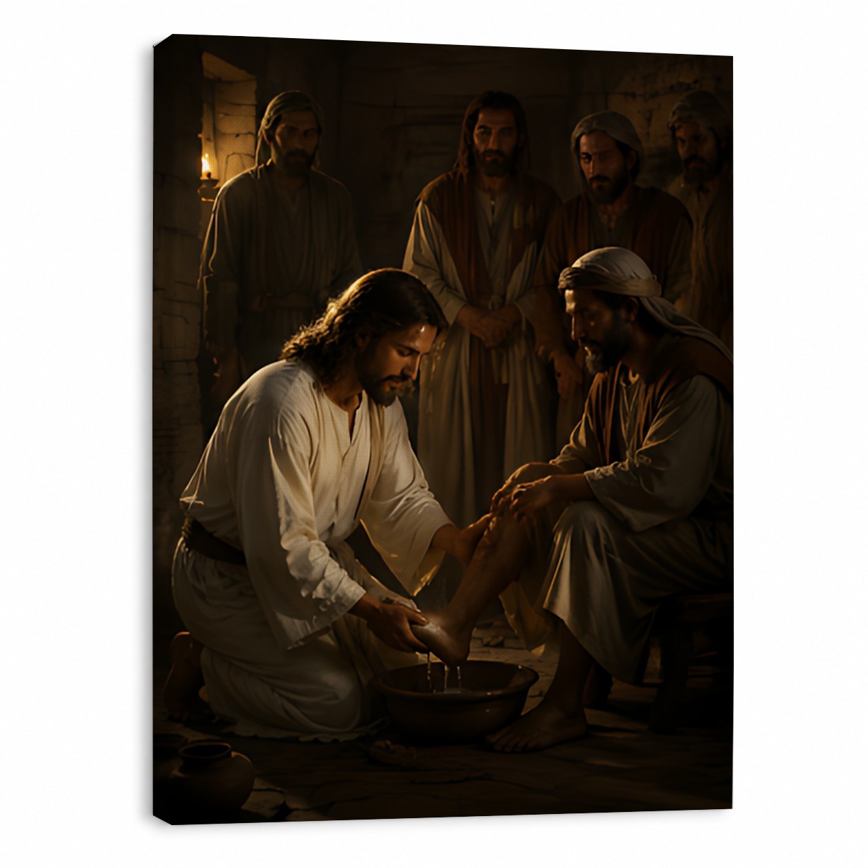 Jesus Washing Feet Canvas Art Christian Wall Decor Custom Religious Photo Gift