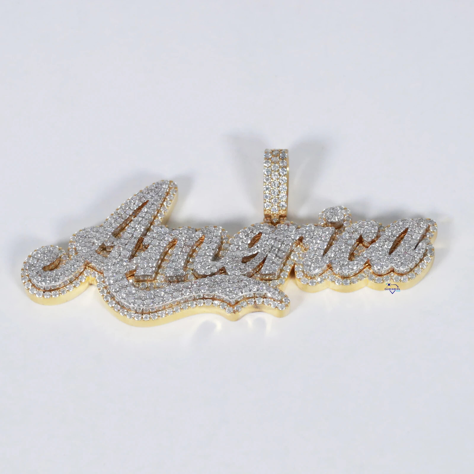 5.30Ct Round Cut Moissanite Men's Custom Letter Pendant 14K Two-Tone Gold Plated