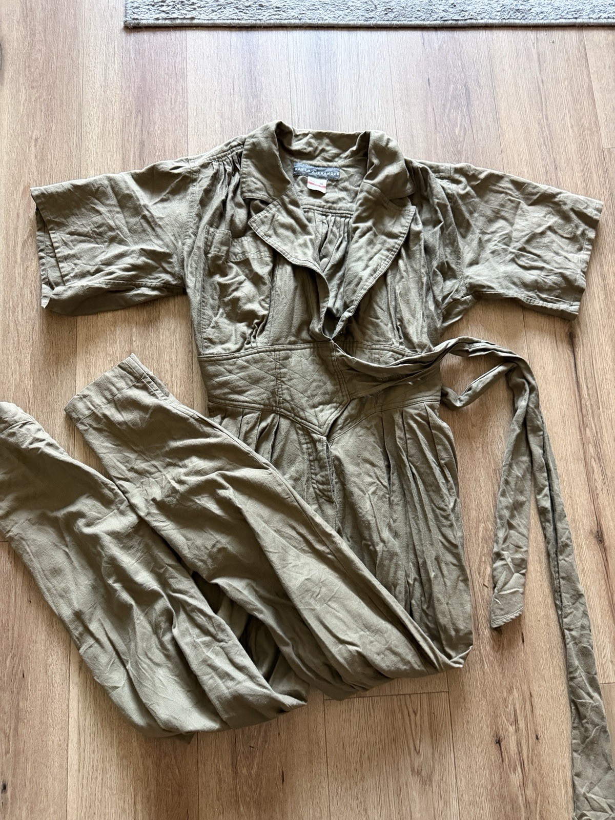 Vintage Karen Alexander Jumpsuit Coveralls 100% Cotton Made In USA Size 12