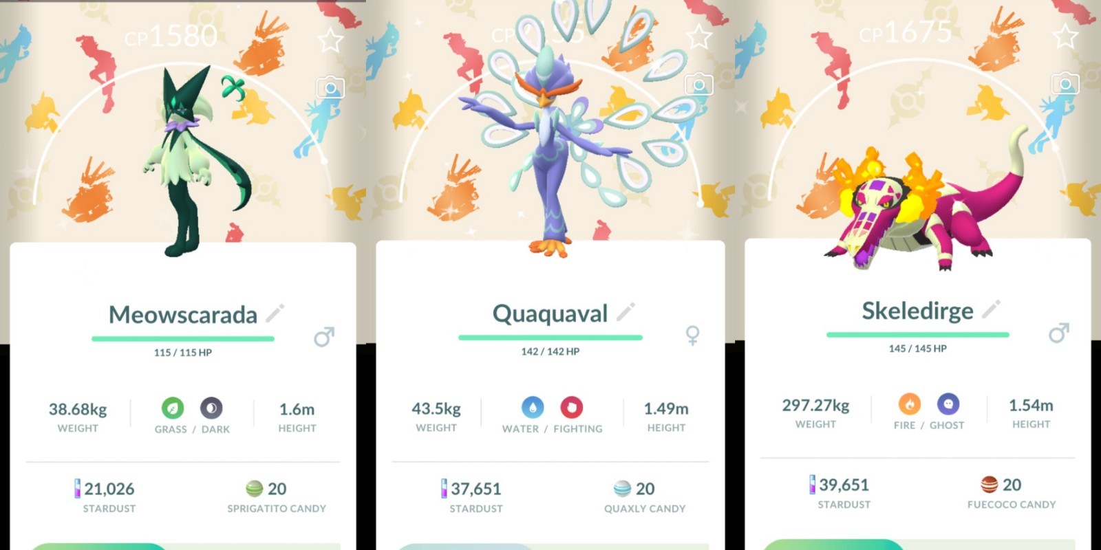 Pokémon Shiny Meowscarada Skeledirge Quaquaval Celebration 2026 Background
