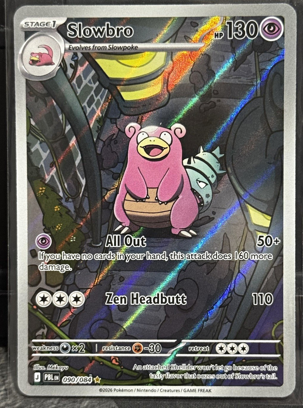 Pokemon TCG Slowbro Illustration Rare Holo Pitch Black 090/084 EN