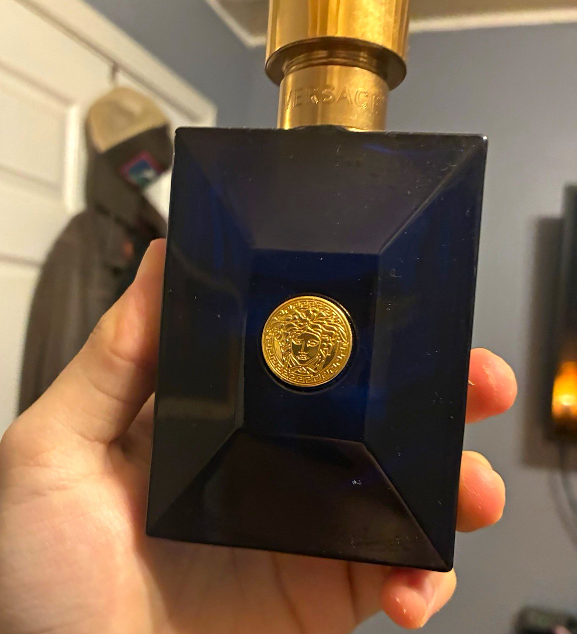 Versace Dylan Blue Eau de Parfum Spray, Regular Size 3.4 oz 70-75 percent full