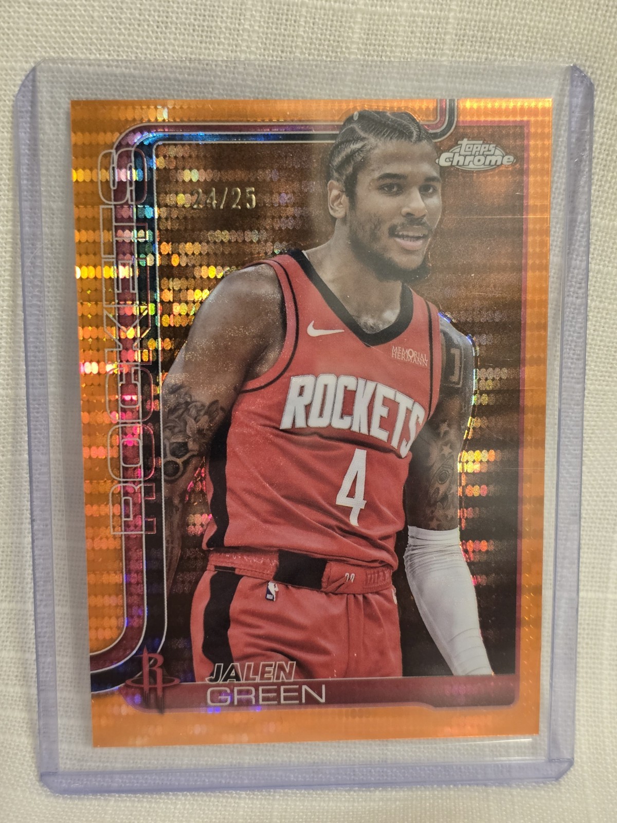 jalen green topps chrome ORANGE PULSAR Houston Rockets 24/25 jalen green topps chrome ORANGE PULSAR Houston Rockets 24/25