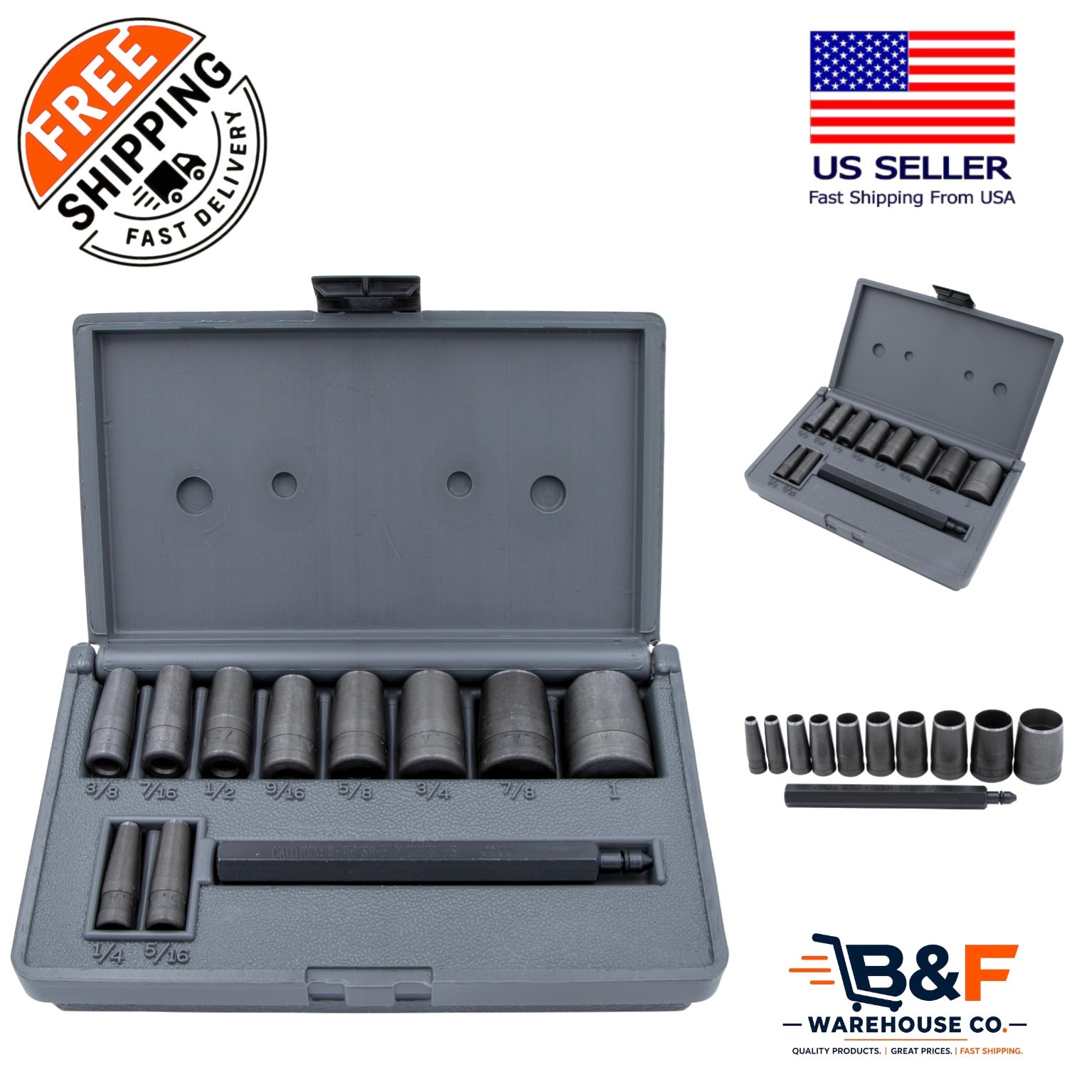 All-In-One 11-Piece Gasket Hole Punch Set - 10 Precision Sizes for Easy Crafting