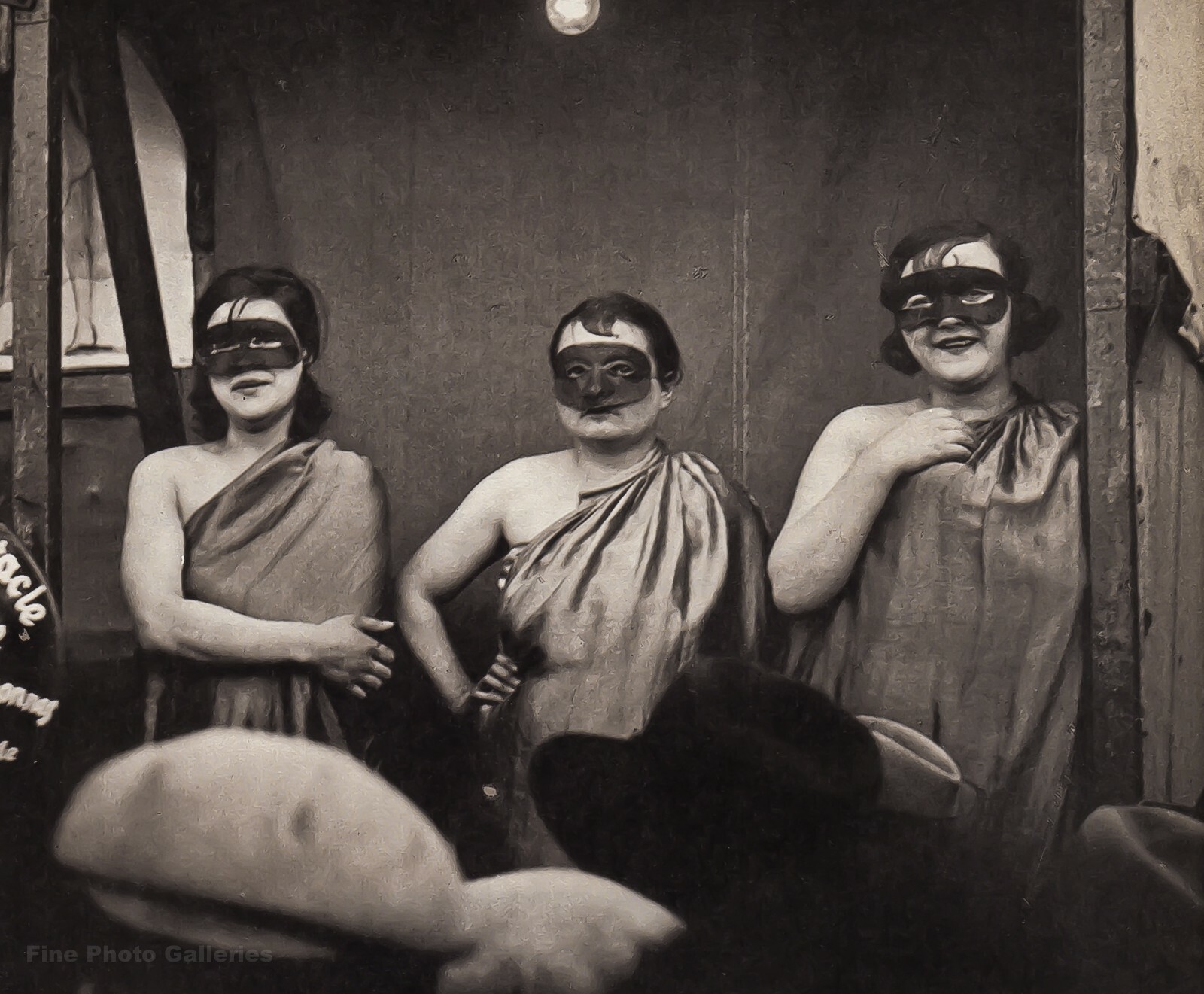 1931 Vintage BRASSAI Paris Street Masked Stripper Lady Dancers Duotone Photo Art