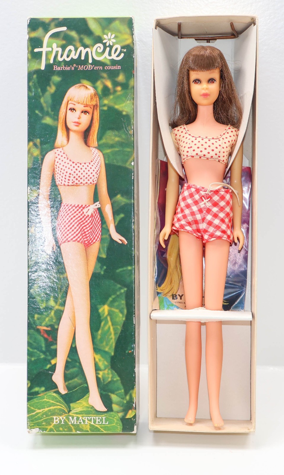 Vintage Straight Leg Francie Doll #1140 W/Box Stand Booklet & Shoes 1965 Mattel Vintage Straight Leg Francie Doll #1140 W/Box Stand Booklet & Shoes 1965 Mattel