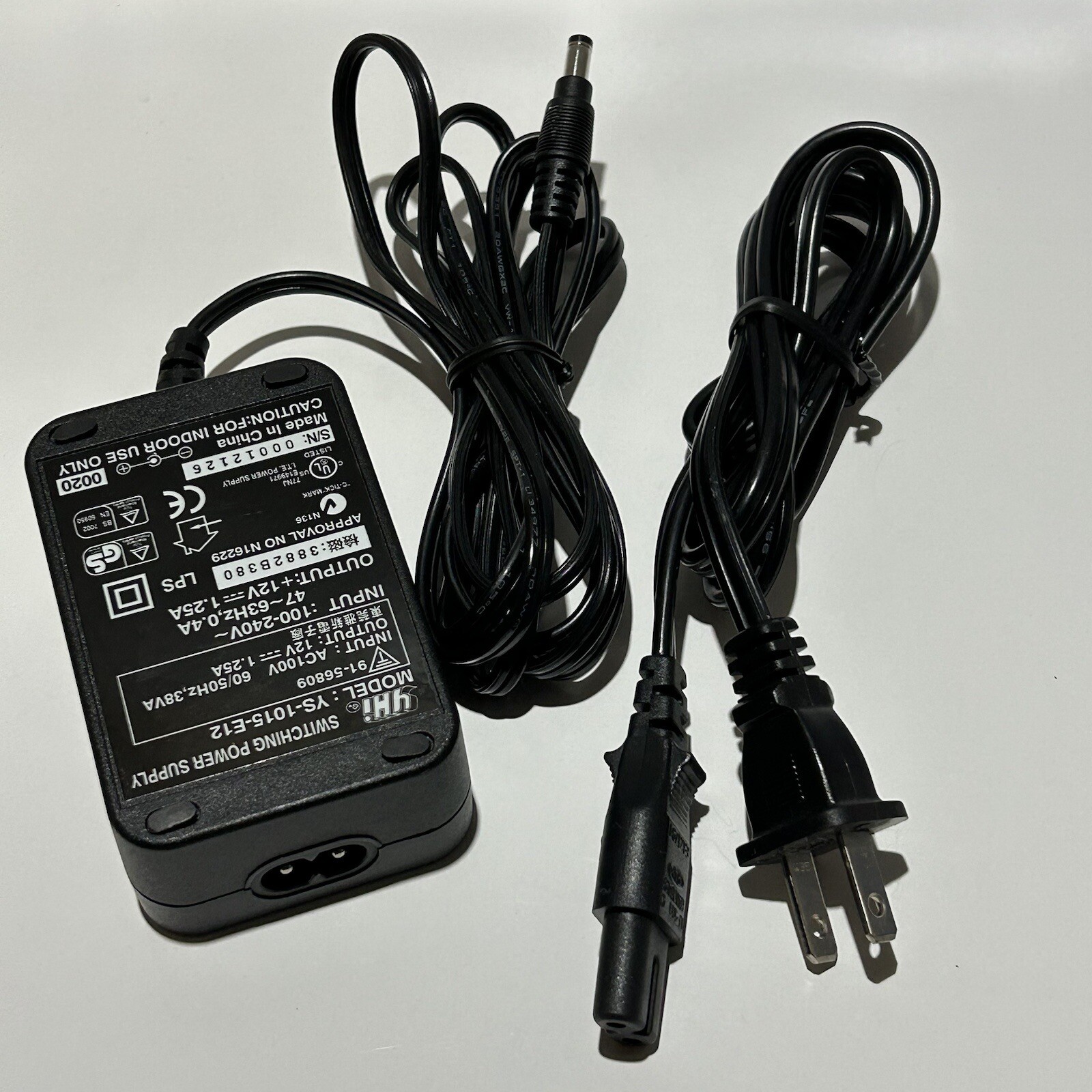 YHI Switching Power Supply Model YS-1015-E12 +12V 1.25A YHI Switching Power Supply Model YS-1015-E12 +12V 1.25A