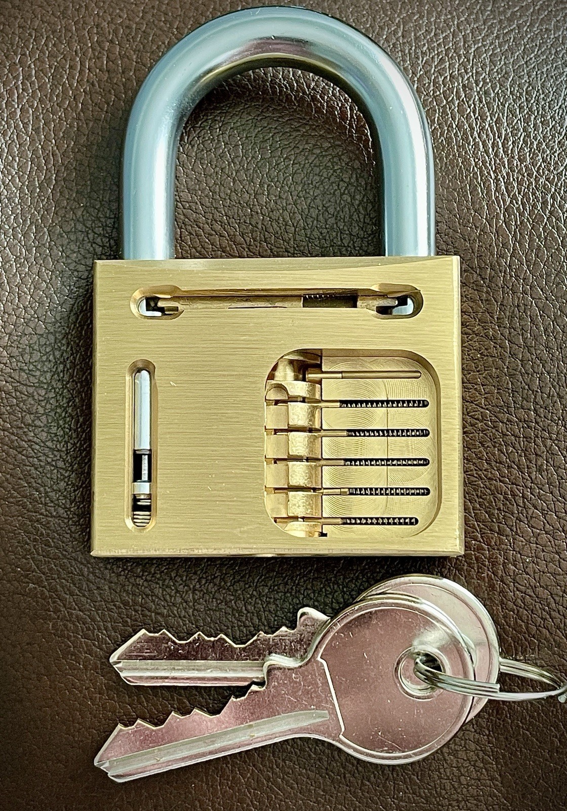 Brass Cutaway Padlock w/ 2 Keys. Locksmith Locksport Brass Cutaway Padlock w/ 2 Keys. Locksmith Locksport