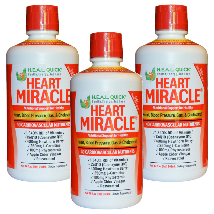 Century Systems H.E.A.L. QUICK Heart Miracle 32 fl oz / 946 ml Each (Pack of 3)