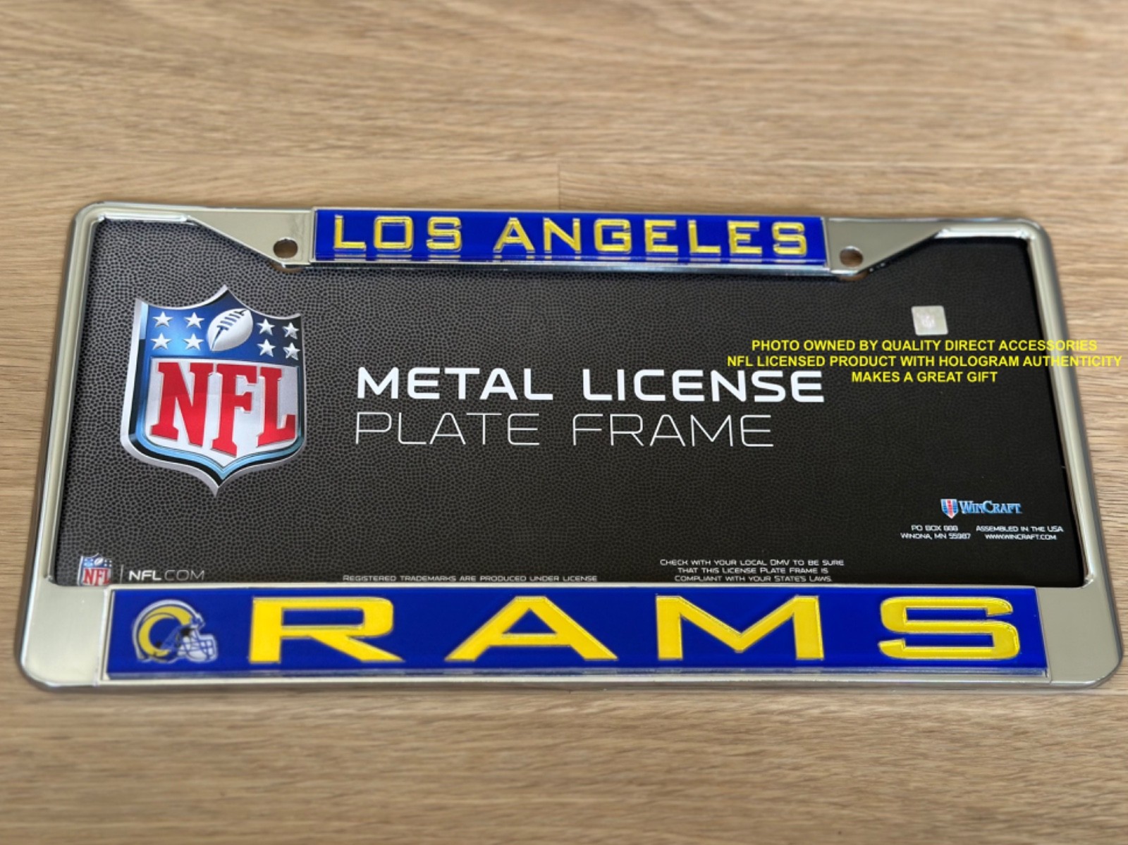 LA Los Angeles Rams RETRO Frame Chrome License Plate Metal NFL CAR SUV Tag Cover LA Los Angeles Rams RETRO Frame Chrome License Plate Metal NFL CAR SUV Tag Cover