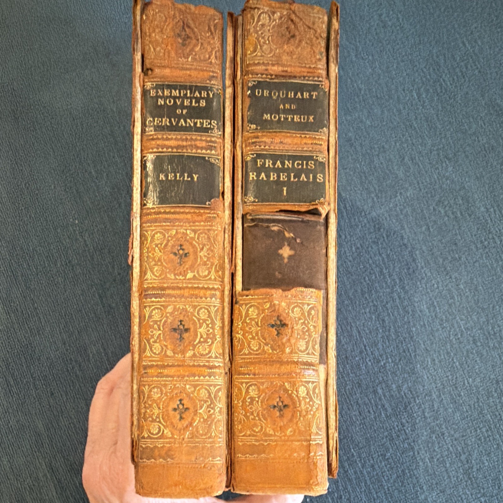 Rabelais, Francis & Cervantes, Miguel “Works & Exemplary Novels” 1849 Antique