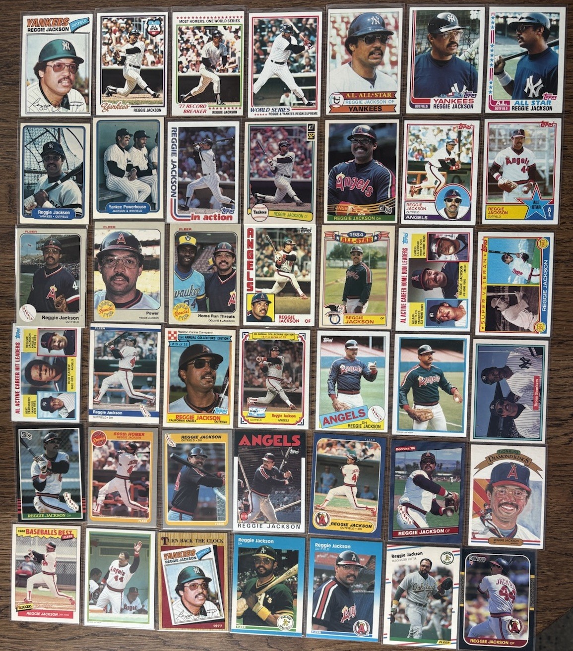 1970s & 80s Reggie Jackson Cards (Lot Of 42) High Grade - No Duplicates 1970s & 80s Reggie Jackson Cards (Lot Of 42) High Grade - No Duplicates