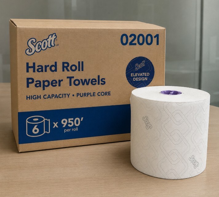 Scott 02001 Commercial Hardwound Paper Towels 950 FT Roll 6 Case White