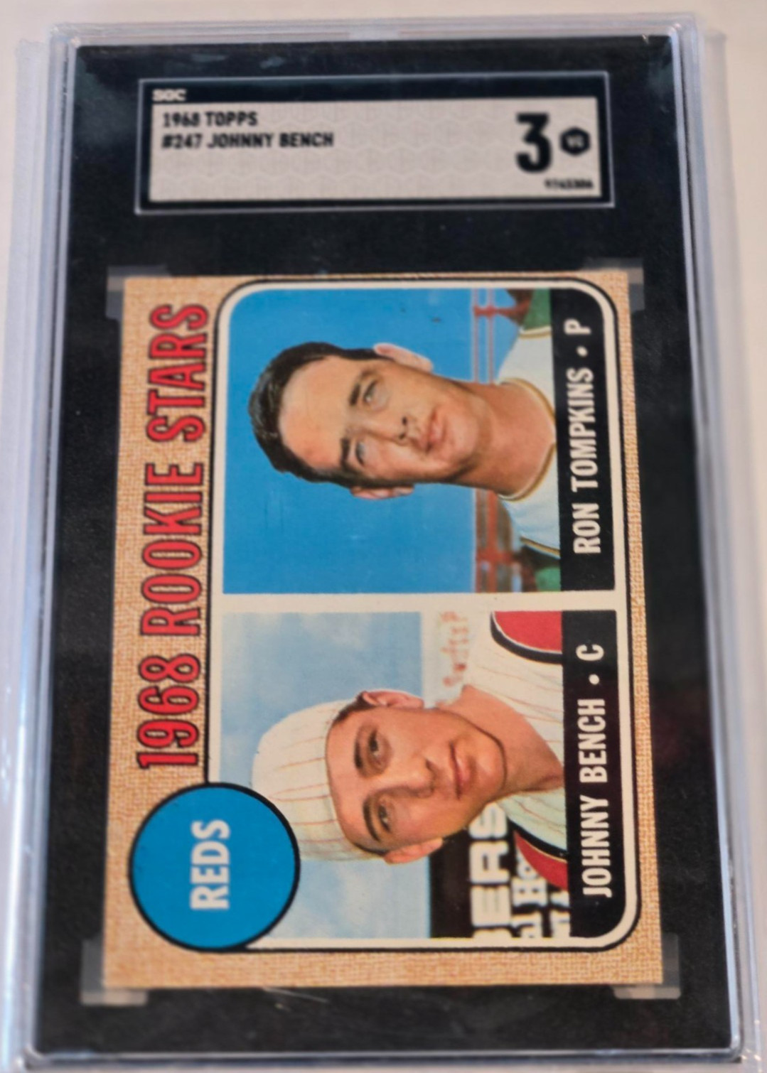 1968 Topps Johnny Bench #247 SGC 3 1968 Topps Johnny Bench #247 SGC 3