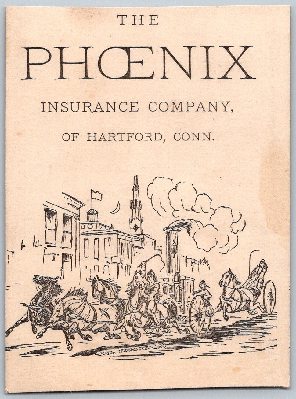 1870s Victorian Trade Card Phoenix Insurance Fire Engine Electoral College Back