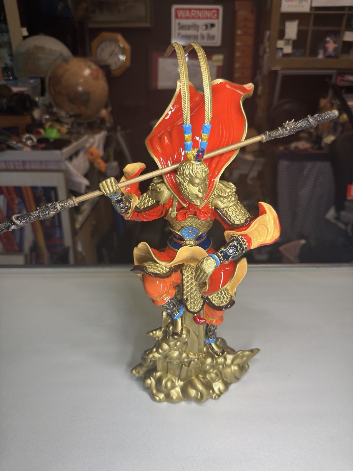 China Bronze Hand-Carved The Monkey King Sun Wukong Statue 14.5” Tall 8 LBS China Bronze Hand-Carved The Monkey King Sun Wukong Statue 14.5” Tall 8 LBS