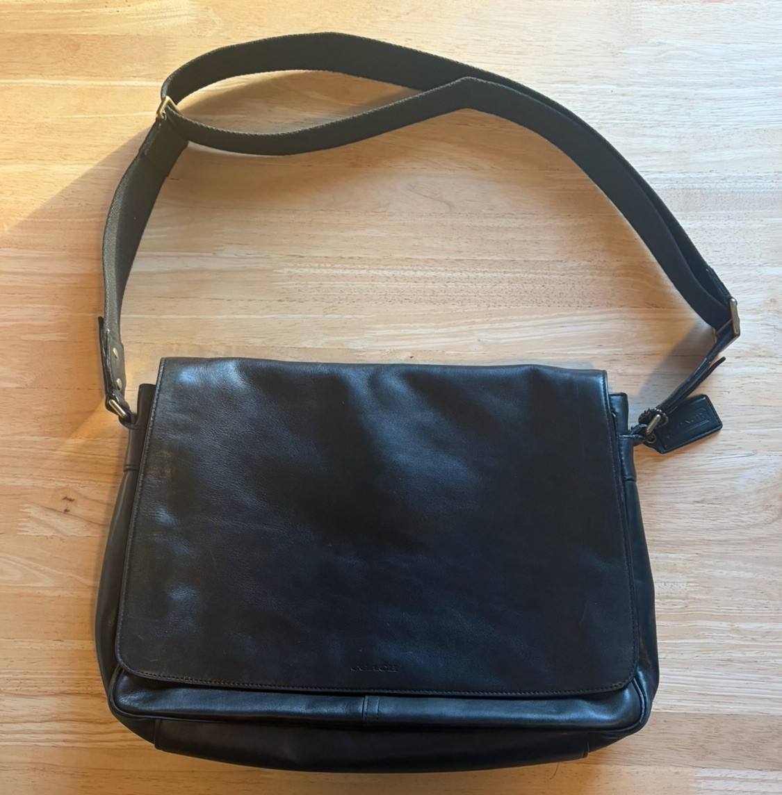 Vtg COACH Bleecker Black Port Cowhide Leather Courier Laptop Messenger Bag 70486