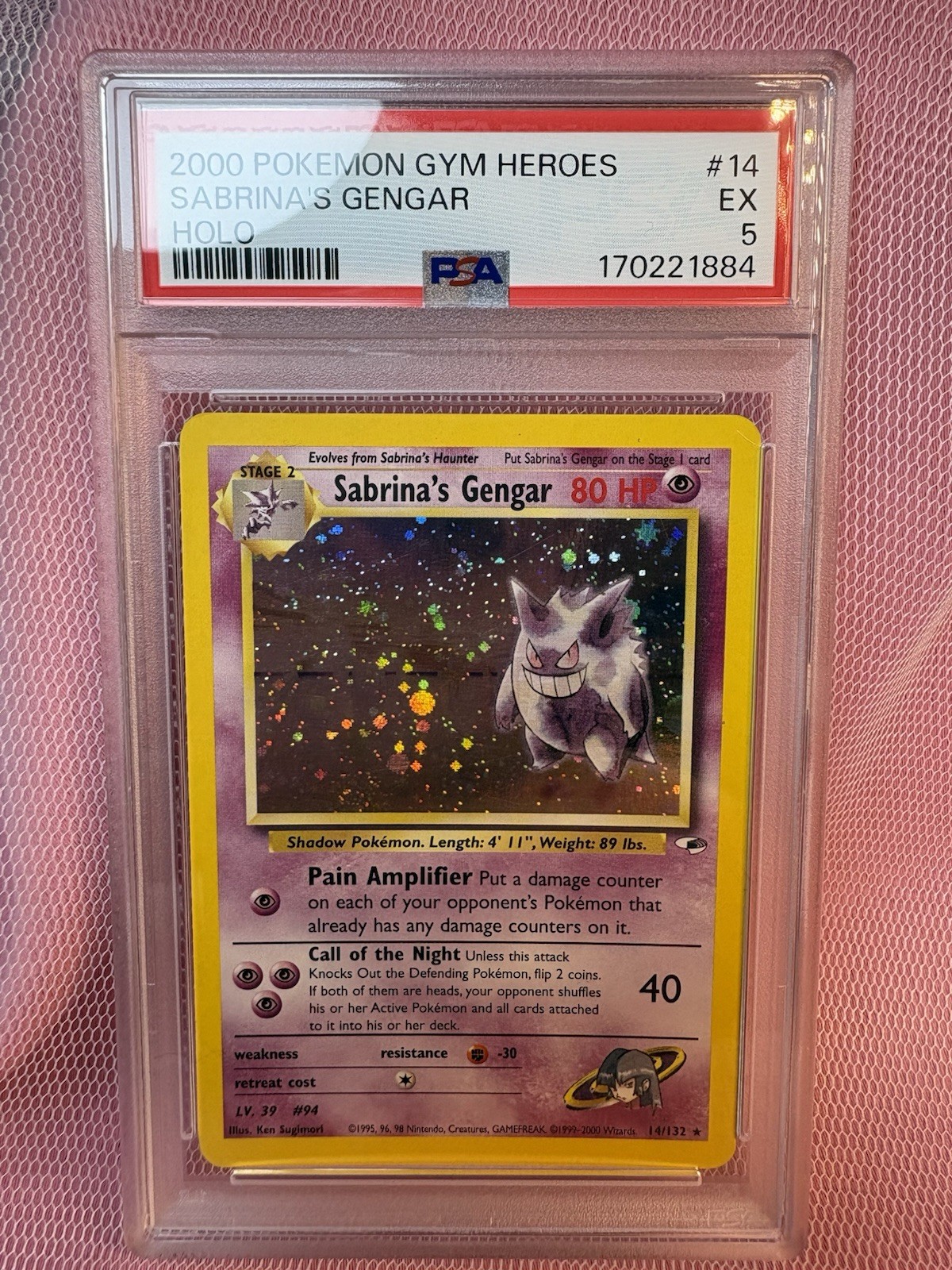 2000 Pokémon Gym Heroes Sabrina’s Gengar Holo #14 – PSA 5 EX