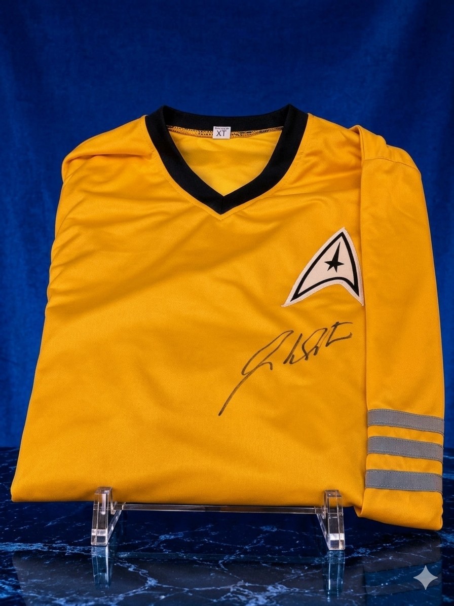 William Shatner Captain Kirk Autographed Star Trek Shirt Prime Time Cert