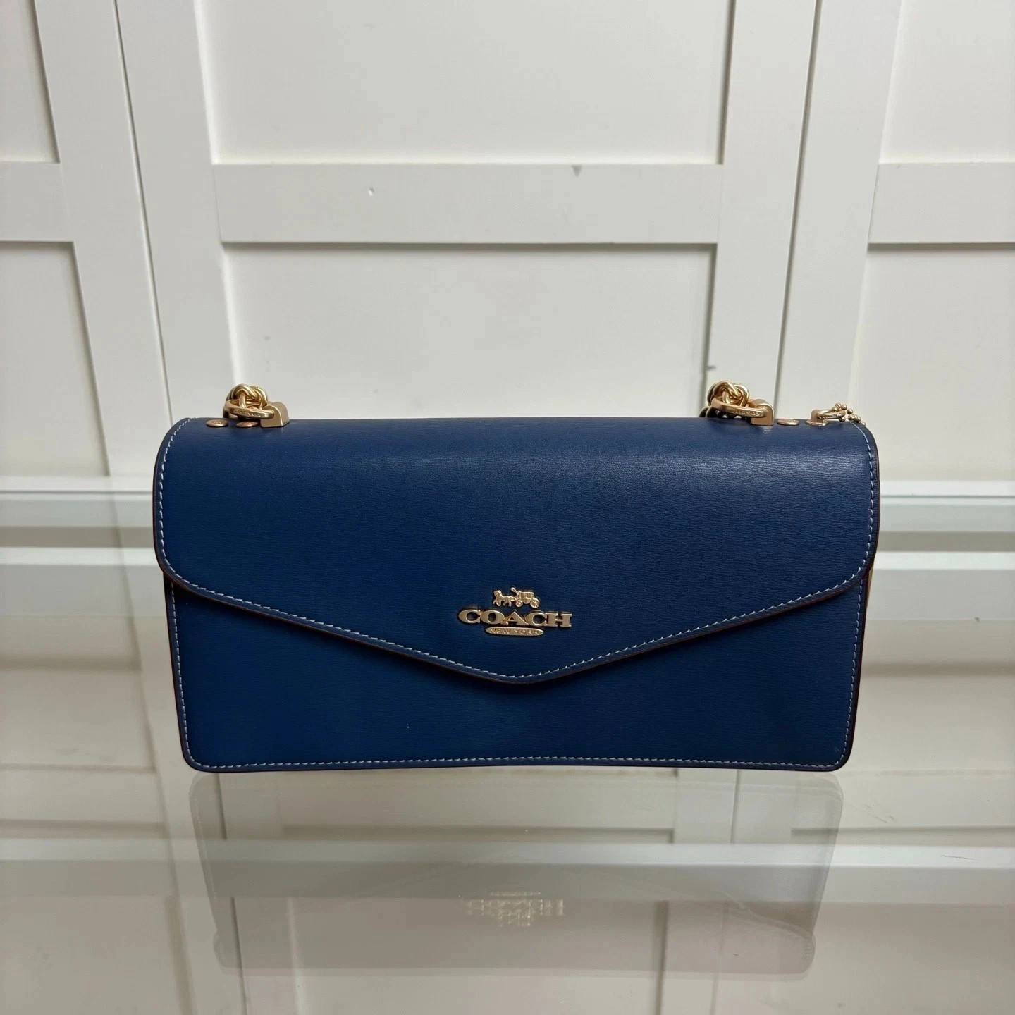 NEW COACH CBI98 Klare Envelope  Deep Blue Outlet from Japan