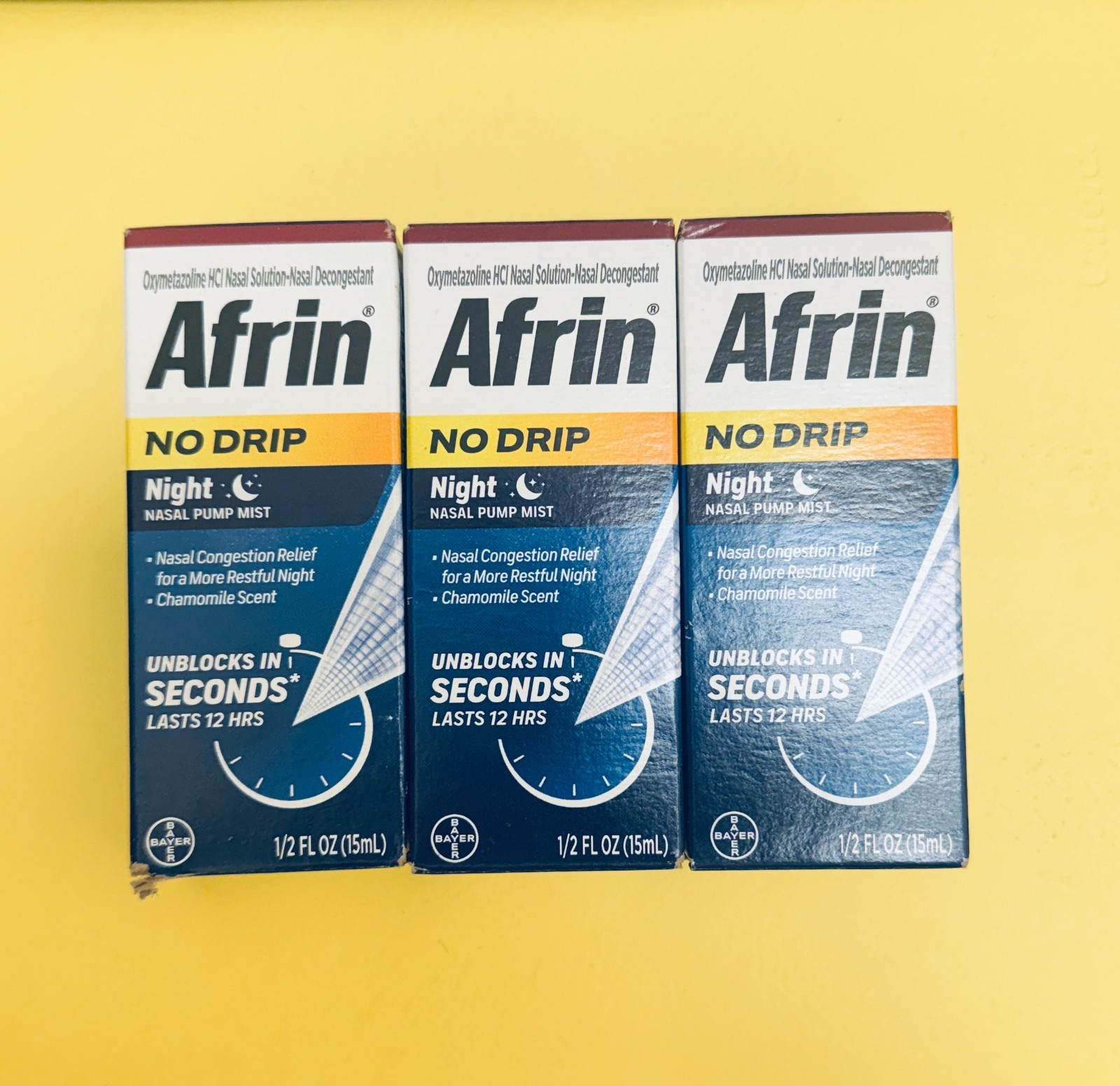 3x Afrin No Drip Night Nasal Mist 0.5oz Each Exp 09/26 3x Afrin No Drip Night Nasal Mist 0.5oz Each Exp 09/26